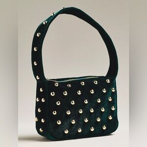By Anthropologie Studded Velvet Shoulder Bag